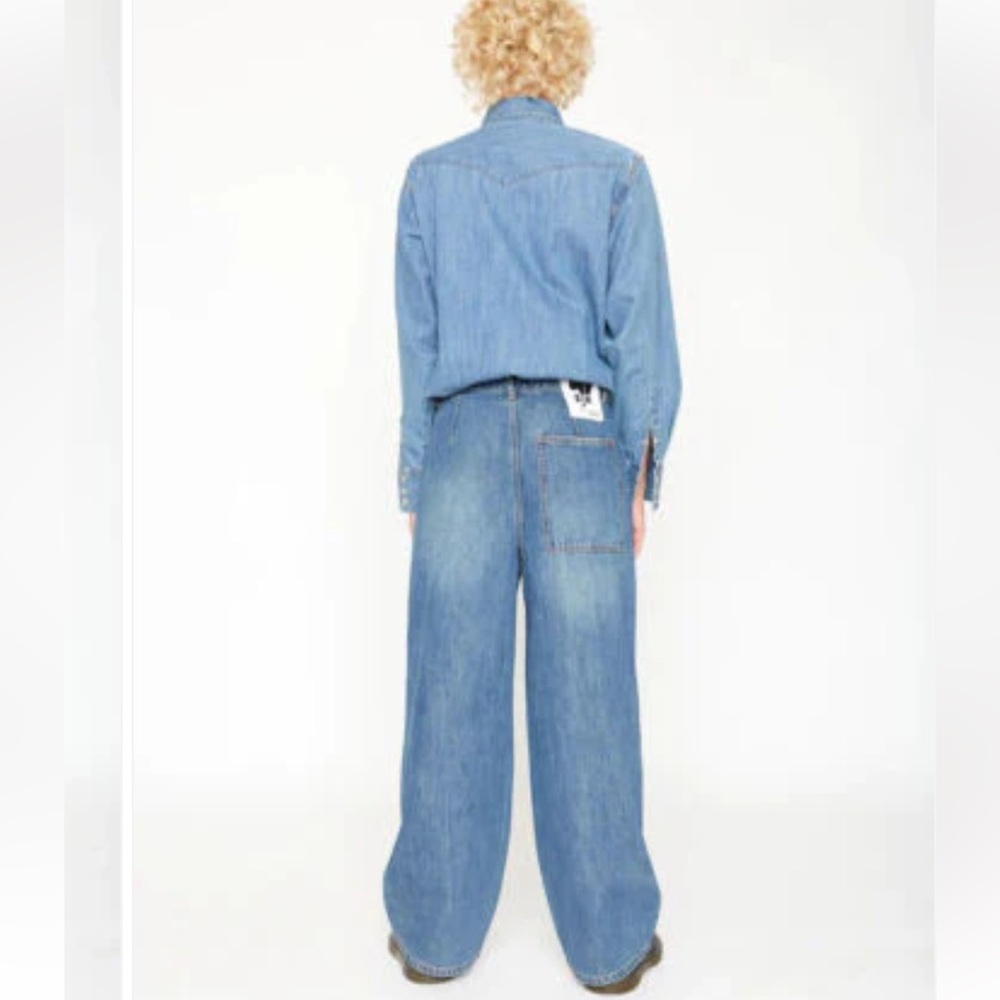 🦋SANDRINE ROSE X FREE PEOPLE WIDE LEG DISTRESSED JEANS IN ORIGINAL 28 - Picture 3 of 7